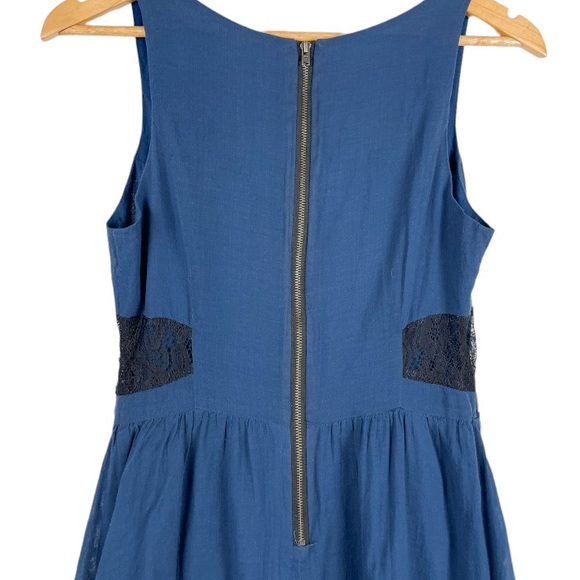 Free People Dress Regal Blue Lace Embellished Size 2 - Picture 5 of 8